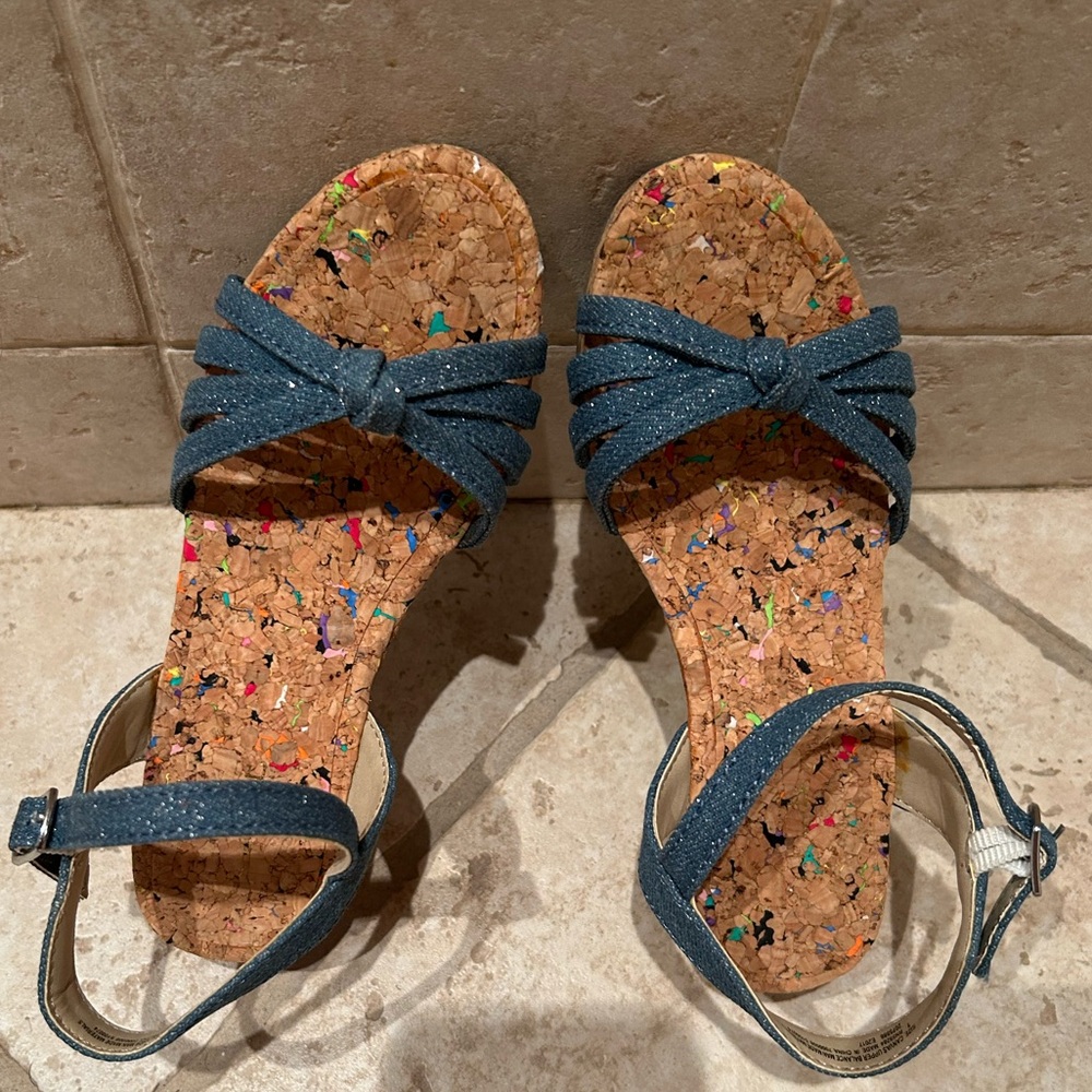 ADORABLE DENIM WEDGE SANDLE